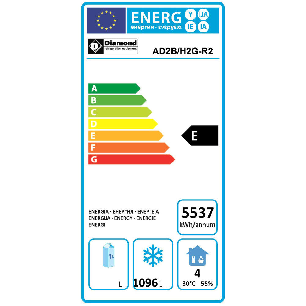 Armoire congélation ventilée 1400L GN2/1 - Économie d'énergie - Isolation CFC - Diamond