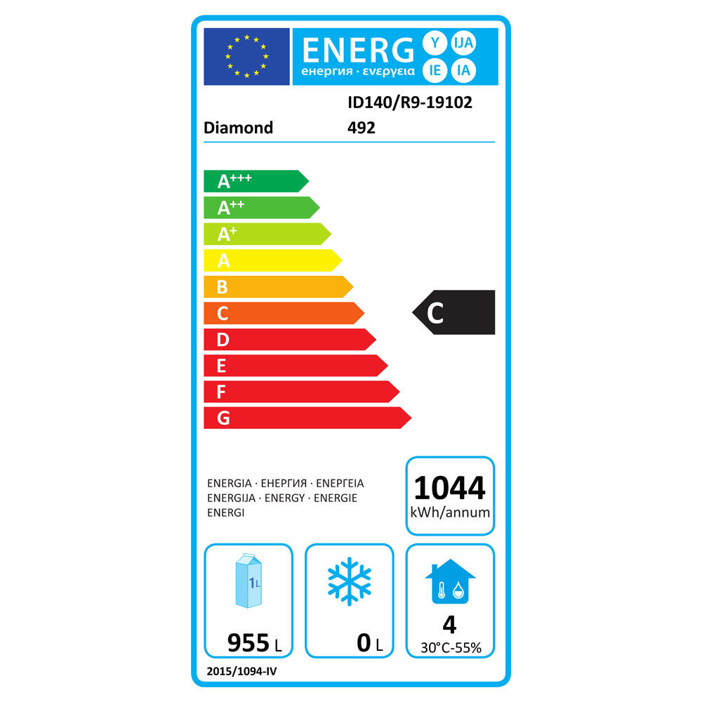 Armoire réfrigérée 1400L 2 portes GN 2/1 acier inoxydable R290 éclairage LED - Diamond