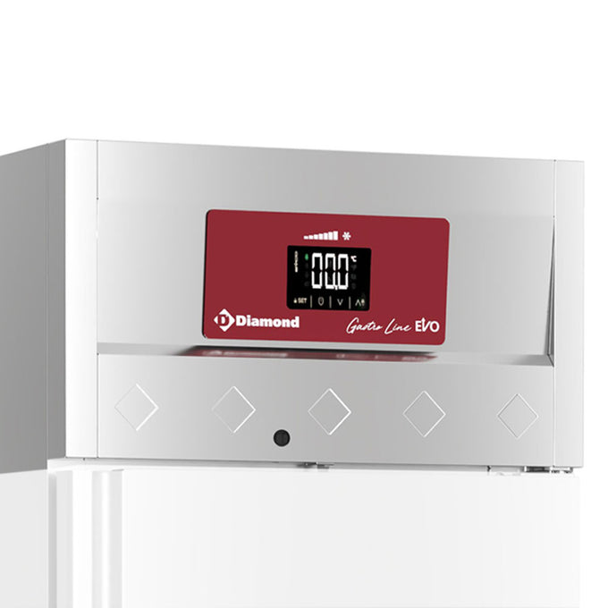 Armoire réfrigérée 1400L GN 2/1 acier inoxydable classe C régulateur digital 4 roues - Diamond