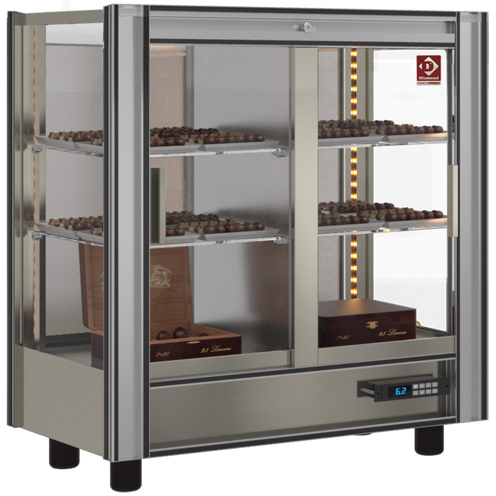 Vitrine réfrigérée chocolat modulable 860x530x938mm double vitrage R600a éclairage LED - Diamond