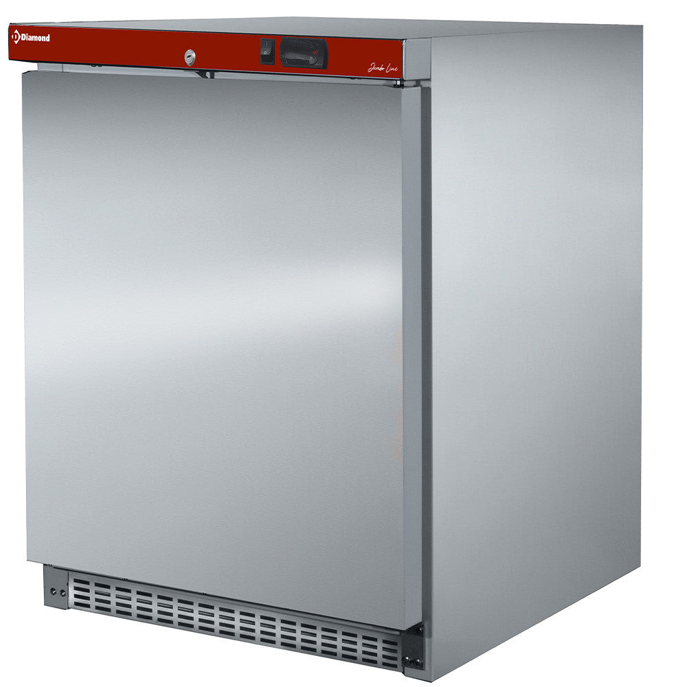 Frigo ventilé 150L en acier inox avec régulation électronique - Réfrigérateur R600a à faible consommation - Diamond