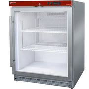 Frigo ventilé inox 150L porte vitrée éclairage LED réfrigérant R600a classe climatique 4 - Diamond