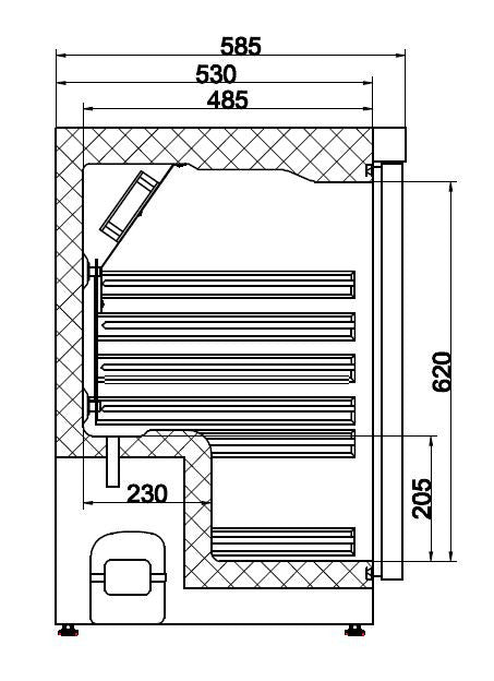 Réfrigérateur professionnel 130L inox 1 porte HR200 - Refroidissement statique - Acier inoxydable 600x585x845 mm 0.15 kW Combisteel - vue 2 - Mini armoire réfrigérée pro CHR - Cuistéo