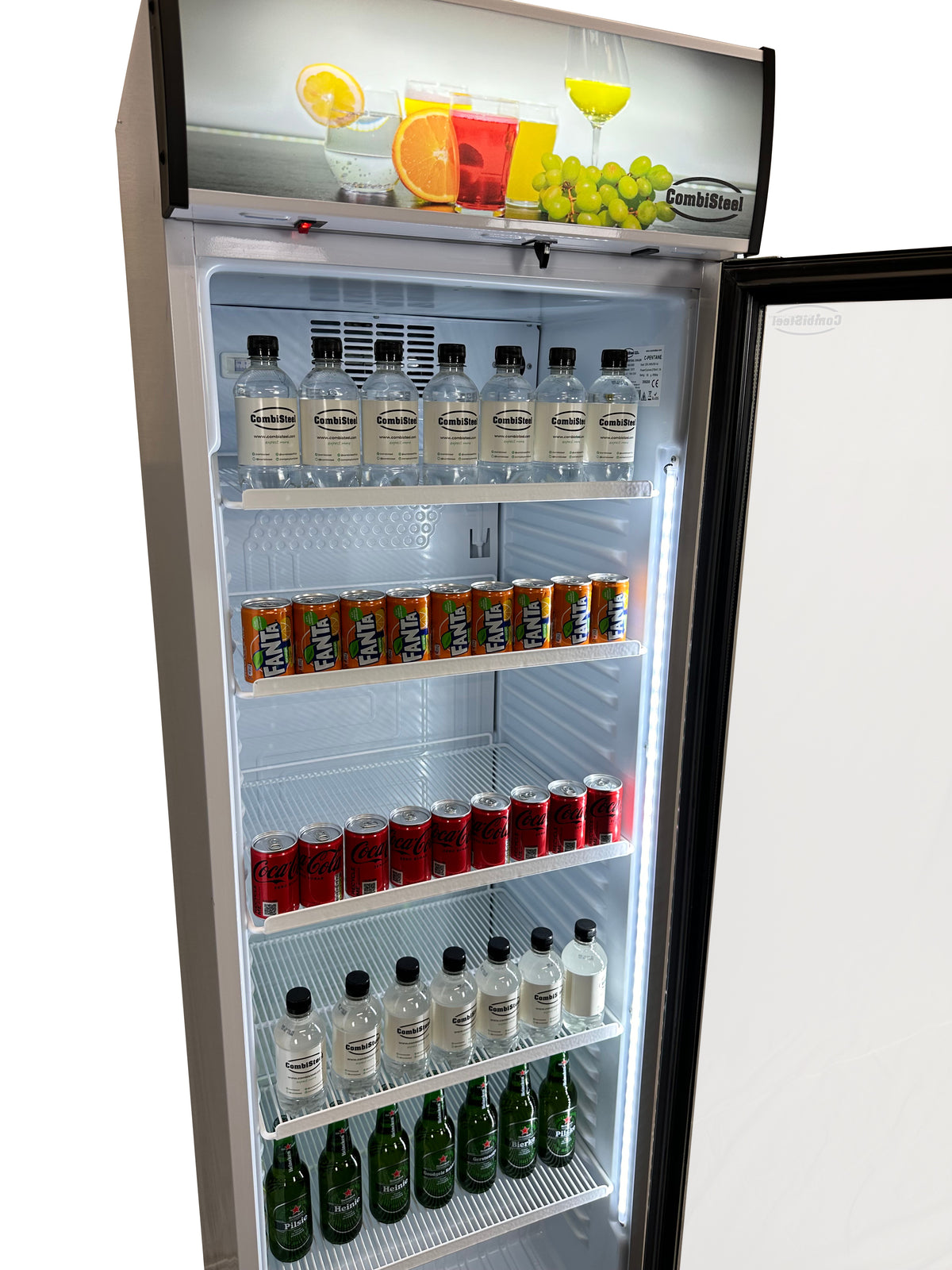 Réfrigérateur 1 porte en verre 382L éclairage LED statique avec ventilateur 217 bouteilles 595x650x2000 mm 0.36 kW Combisteel - vue 7 - Armoire réfrigérée positive pro CHR - Cuistéo