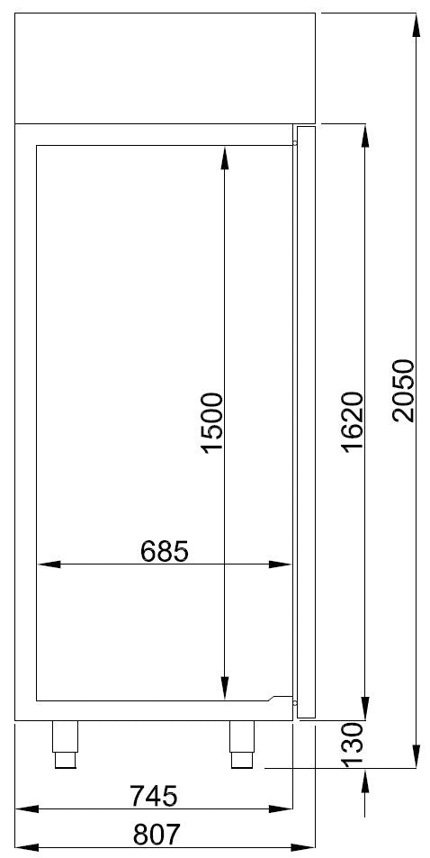 Réfrigérateur inox 700L avec refroidissement renforcé et LED 700x810x2050 mm 0.227 kW Combisteel - vue 7 - Armoire réfrigérée positive pro CHR - Cuistéo