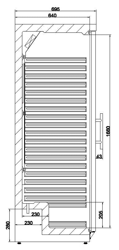 Réfrigérateur professionnel porte en verre 777 mm blanc 570 L statique avec ventilateur 0.185 kW Combisteel - vue 2 - Armoire réfrigérée positive pro CHR - Cuistéo