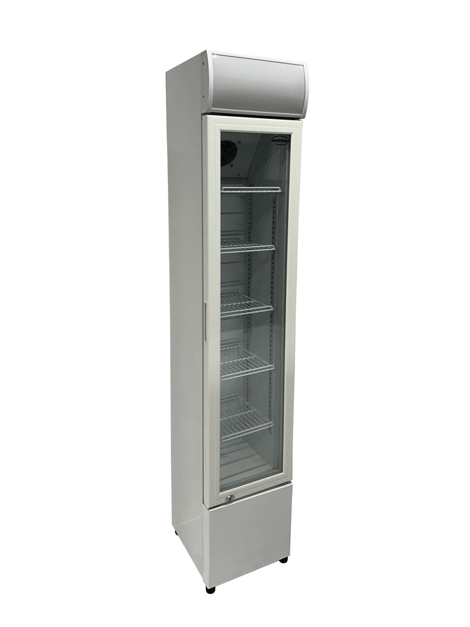 Frigo vitré étroit 105L - +1/+10°C - 4 grilles - LED - Blanc - Compact et verrouillable 360x422x1880 mm 0.14 kW Combisteel - vue 4 - Armoire réfrigérée positive pro CHR - Cuistéo