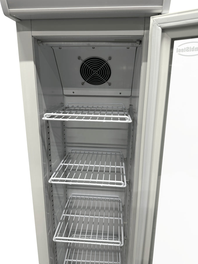 Frigo vitré étroit 105L - +1/+10°C - 4 grilles - LED - Blanc - Compact et verrouillable 360x422x1880 mm 0.14 kW Combisteel - vue 5 - Armoire réfrigérée positive pro CHR - Cuistéo
