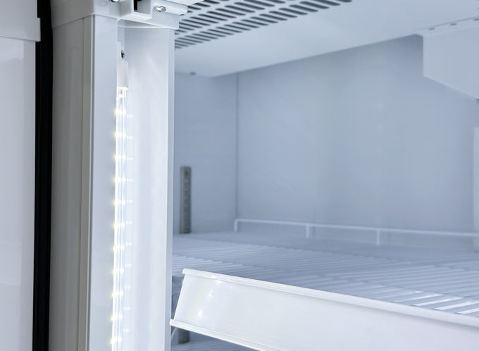 Réfrigérateur 2 portes en verre 670L acier éclairage LED refroidissement statique 8 grilles 1120x610x1973 mm 0.4 kW Combisteel - vue 5 - Armoire réfrigérée positive pro CHR - Cuistéo