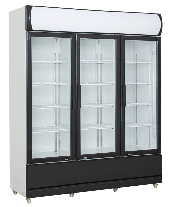 Réfrigérateur 3 portes en verre 1065L acier LED refroidissement statique 180kg 1600x610x1973 mm 0.555 kW Combisteel - Armoire réfrigérée positive professionnel CHR - matériel cuisine pro - Cuistéo