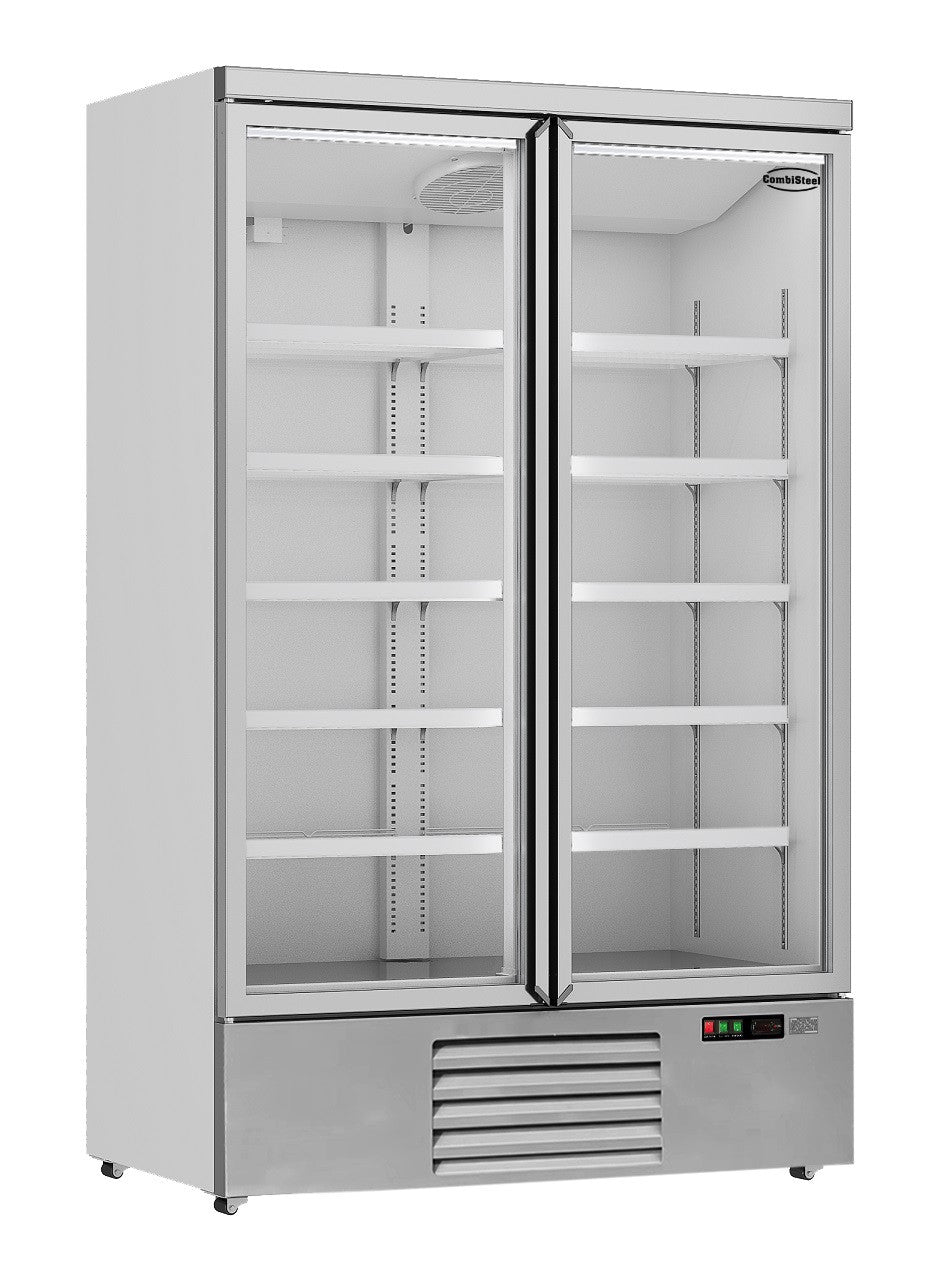 Réfrigérateur 2 portes en verre 1000 litres avec refroidissement renforcé et 10 grilles 1253x710x1997 mm 0.33 kW Combisteel - Armoire réfrigérée positive professionnel CHR - matériel cuisine pro - Cuistéo