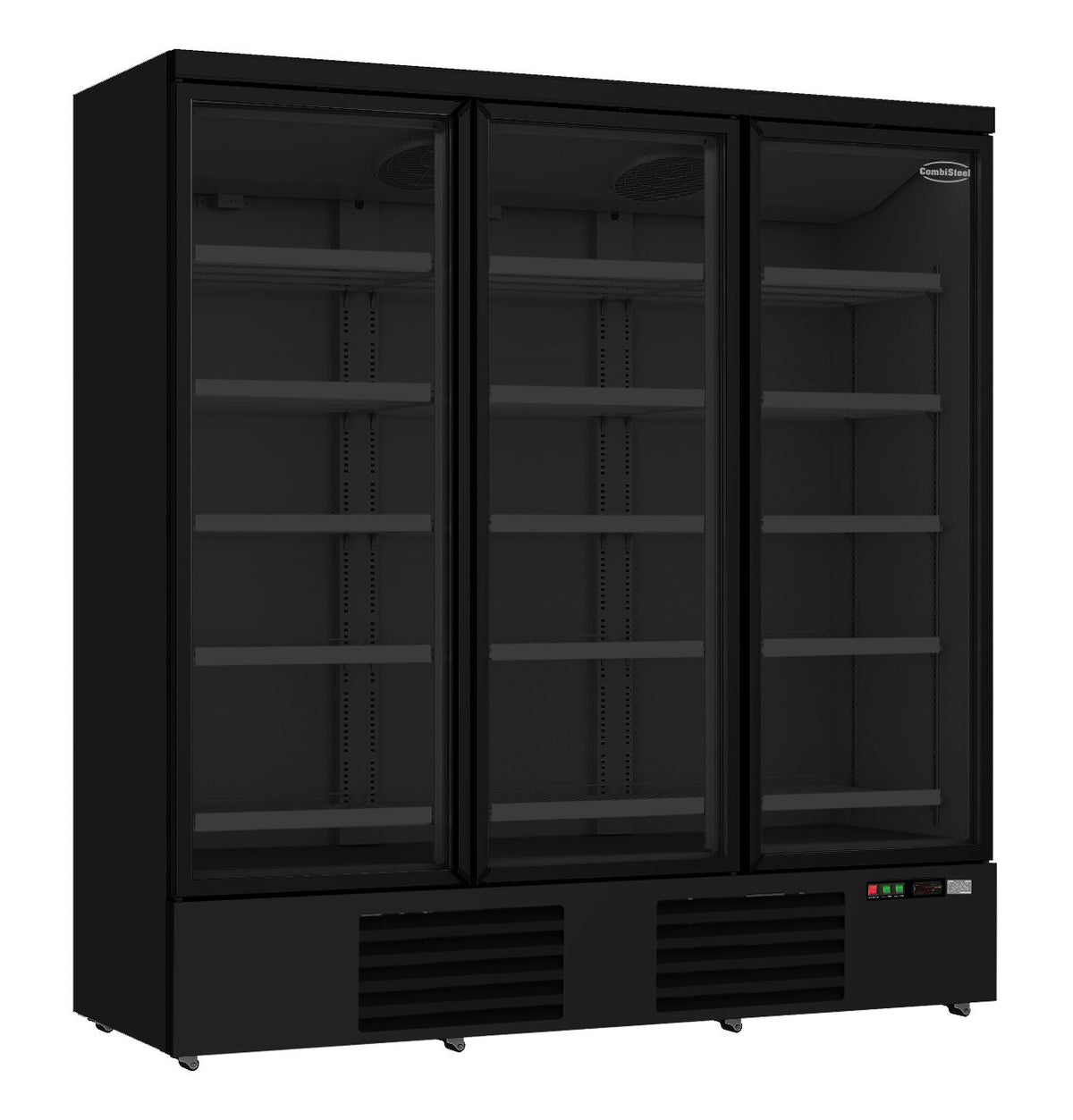 Réfrigérateur Vitrine 1530L 3 Portes 0/+10°C LED Noir avec 15 Grilles pour Supermarché 0.577 kW Combisteel - Armoire réfrigérée positive professionnel CHR - matériel cuisine pro - Cuistéo