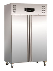 Congélateur professionnel 1200L en acier inox avec 2 portes refroidissement statique et ventilateur 1340x810x2010 mm 0.7 kW Combisteel - Armoire réfrigérée négative professionnel CHR - matériel cuisine pro - Cuistéo