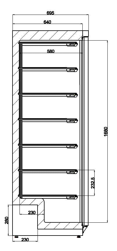 Congélateur professionnel inox 1 porte -18°C à -22°C - Capacité 555L - Refroidissement statique 775x695x1885 mm 0.35 kW Combisteel - vue 2 - Armoire réfrigérée négative pro CHR - Cuistéo