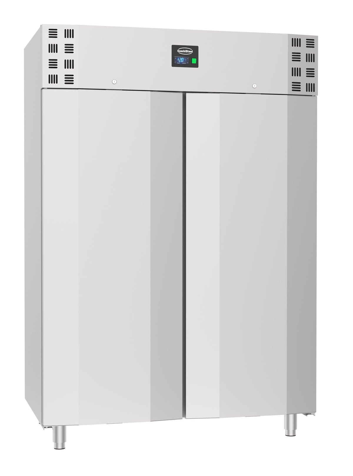 Congélateur inox 1200L -10 à -22°C 2 portes 6 grilles éclairage LED refroidissement statique 1400x700x2050 mm 0.5 kW Combisteel - Armoire réfrigérée négative professionnel CHR - matériel cuisine pro - Cuistéo