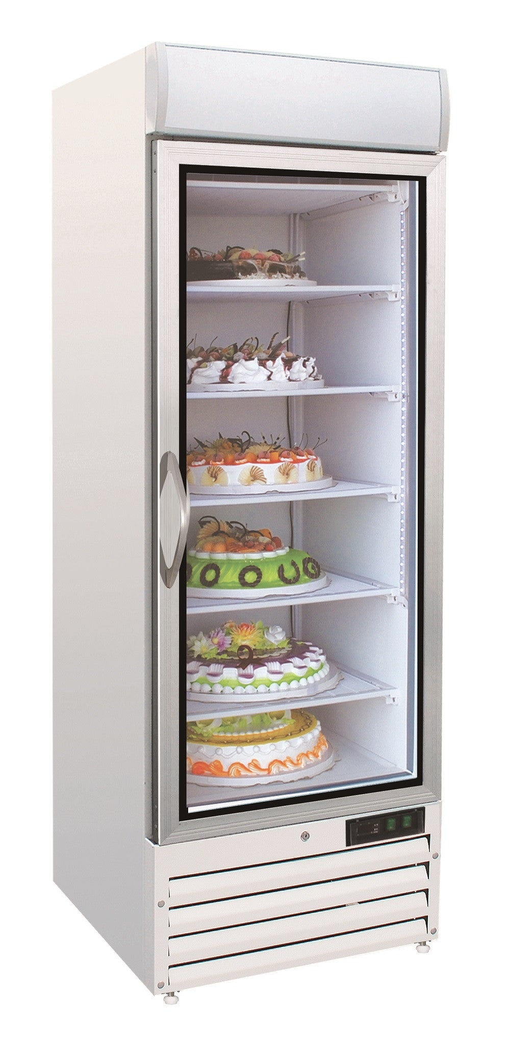 Congélateur 1 porte en verre blanc 578L statique 5 grilles LED 680x700x1990 mm 0.34 kW Combisteel - Armoire réfrigérée négative professionnel CHR - matériel cuisine pro - Cuistéo