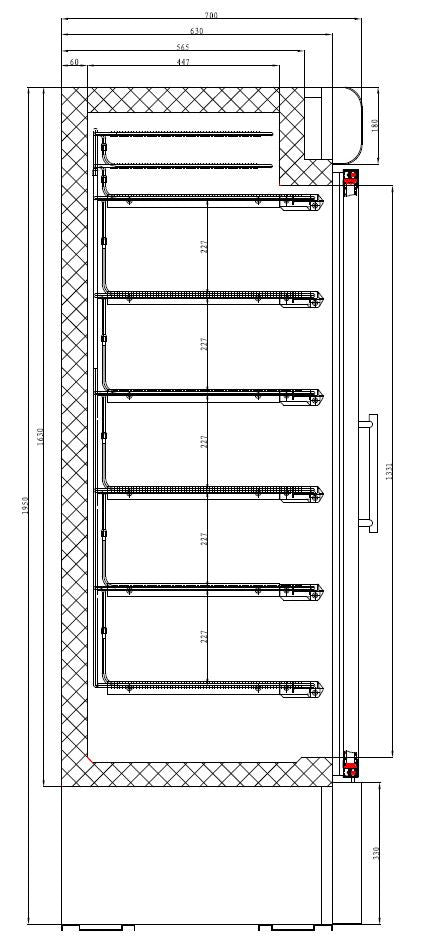 Congélateur 1 porte en verre blanc 578L statique 5 grilles LED 680x700x1990 mm 0.34 kW Combisteel - vue 2 - Armoire réfrigérée négative pro CHR - Cuistéo