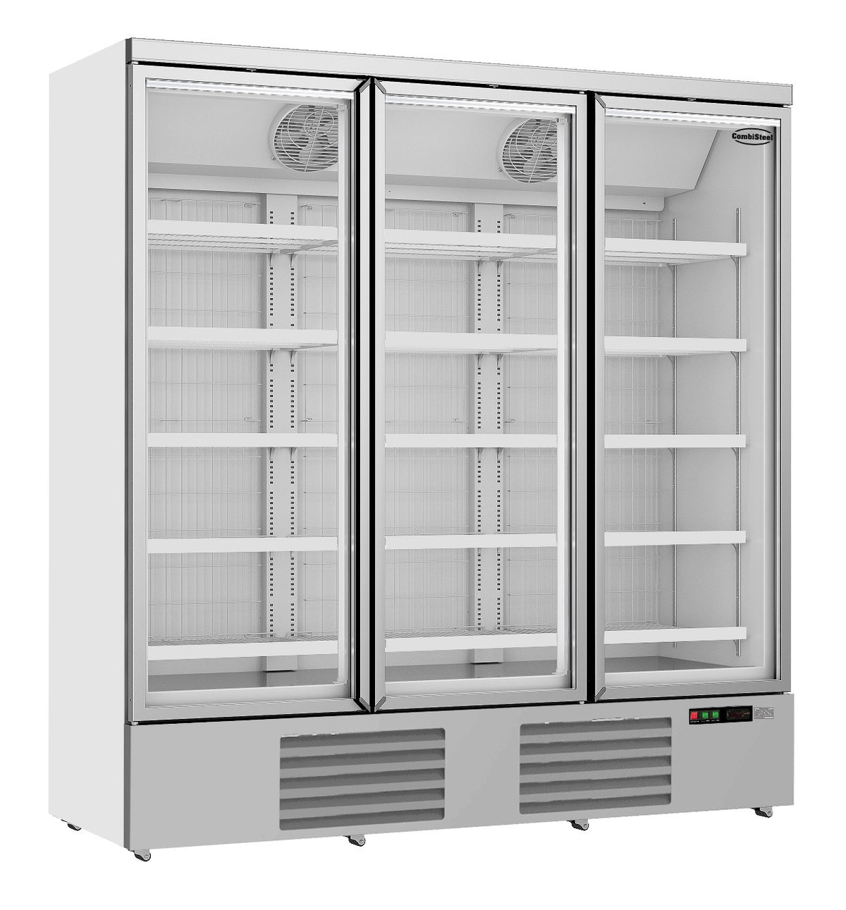 Congélateur 3 portes en verre 1450L avec 15 grilles refroidissement ventilé mobile 1880x710x1997 mm 1.05 kW Combisteel - Armoire réfrigérée négative professionnel CHR - matériel cuisine pro - Cuistéo