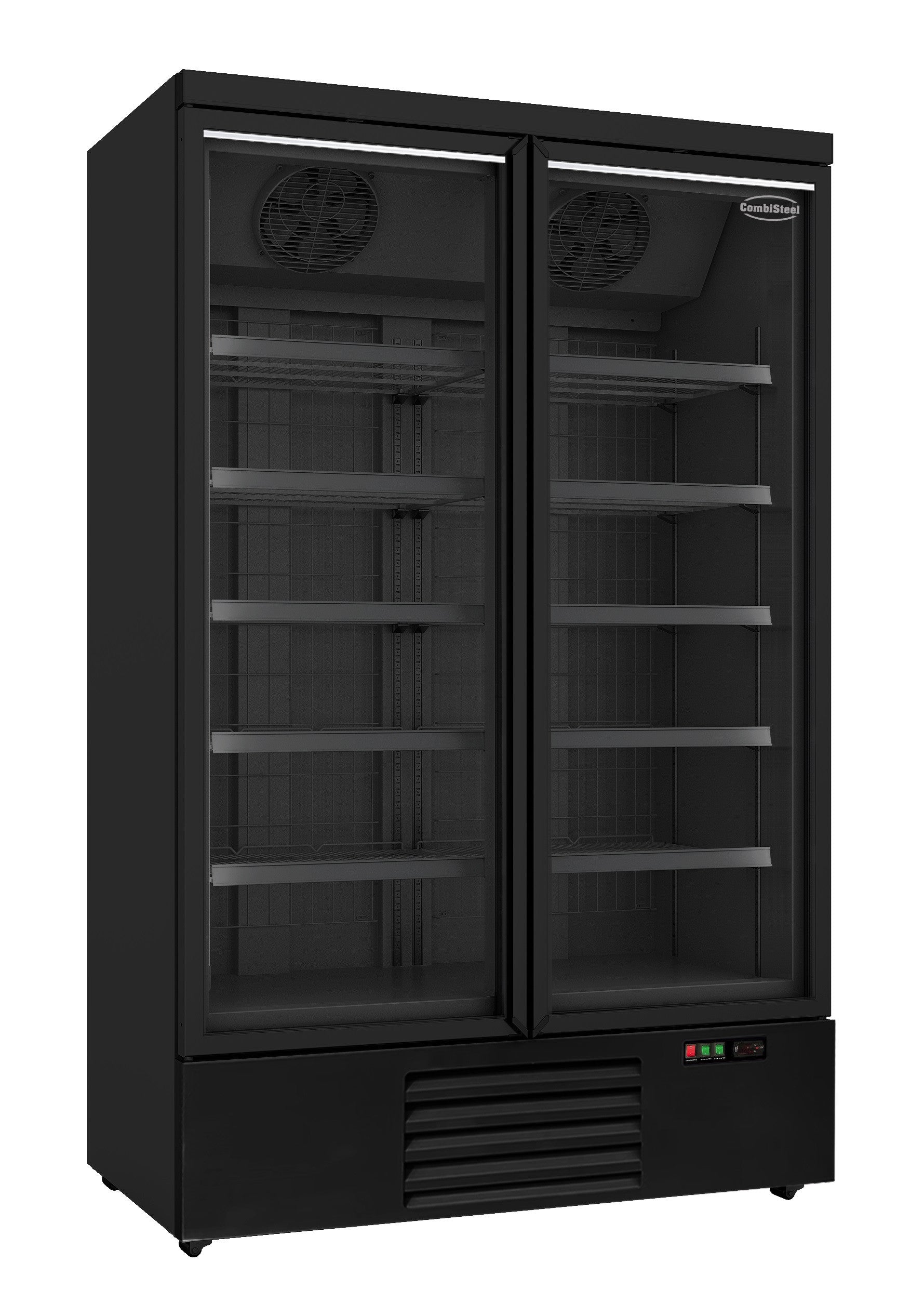 Congélateur professionnel 2 portes en verre noir 1000L -18/-22°C refroidissement statique 10 grilles 1253x710x1997 mm 0.87 kW Combisteel - Armoire réfrigérée négative professionnel CHR - matériel cuisine pro - Cuistéo