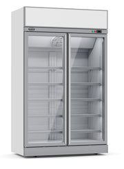 Congélateur 2 portes en verre 960L LED refroidissement statique 10 grilles 4 roues 1253x710x2092 mm 1.23 kW Combisteel - Armoire réfrigérée négative professionnel CHR - matériel cuisine pro - Cuistéo
