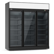 Congélateur professionnel 3 portes en verre noir 1480L - Refroidissement renforcé - LED 1880x710x2092 mm 1.83 kW Combisteel - Armoire réfrigérée négative professionnel CHR - matériel cuisine pro - Cuistéo