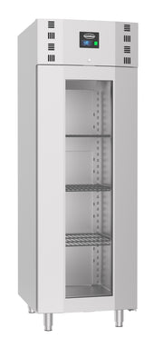 Congélateur inox porte en verre 700 L 1 porte refroidissement renforcé éclairage LED 700x810x2050 mm 0.6 kW Combisteel - Armoire réfrigérée négative professionnel CHR - matériel cuisine pro - Cuistéo