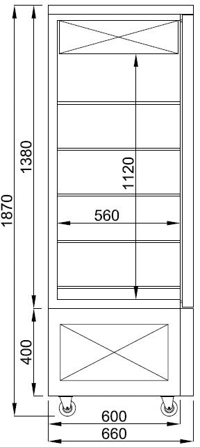 Vitrine réfrigérée pâtiss. - chocolat 400 litres 800x660x1870 mm 0.55 kW Combisteel - vue 2 - Vitrine pâtisserie pro CHR - Cuistéo