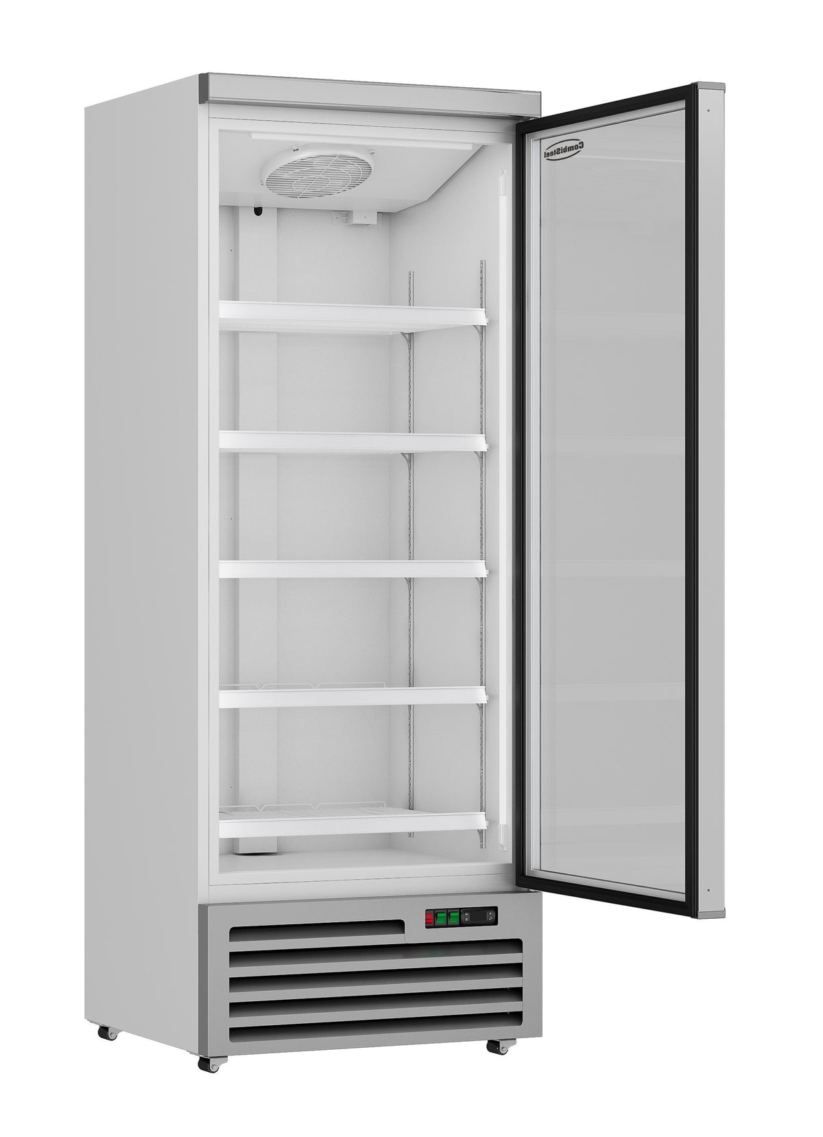 Réfrigérateur vitré 600L 1 porte acier 5 grilles 4 roues R290 58 dB 750x710x1997 mm 0.25 kW Combisteel - vue 3 - Armoire réfrigérée positive pro CHR - Cuistéo
