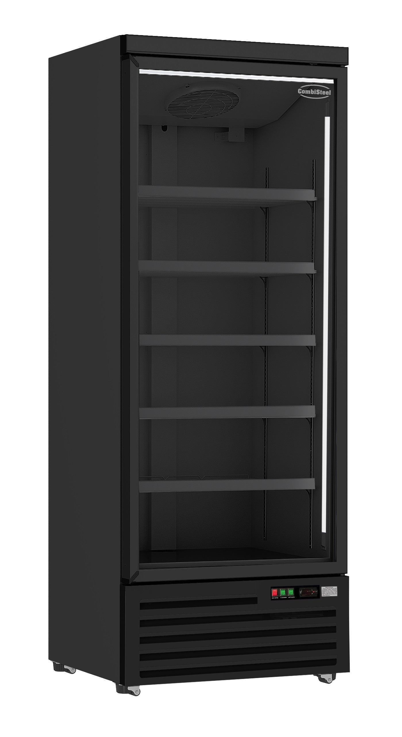 Réfrigérateur vitré 600L avec roulettes et grilles - Acier noir - Réfrigération statique 750x710x1997 mm 0.25 kW Combisteel - Armoire réfrigérée positive professionnel CHR - matériel cuisine pro - Cuistéo
