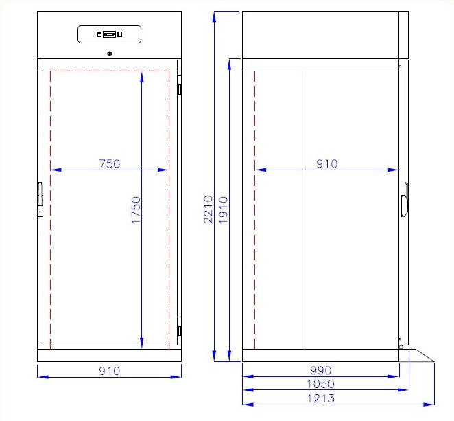 Réfrigérateur Pro Line en acier inox 700L 1 porte -2/+8°C refroidissement renforcé 910x1210x2210 mm 0.17 kW Combisteel - vue 3 - Armoire réfrigérée positive pro CHR - Cuistéo