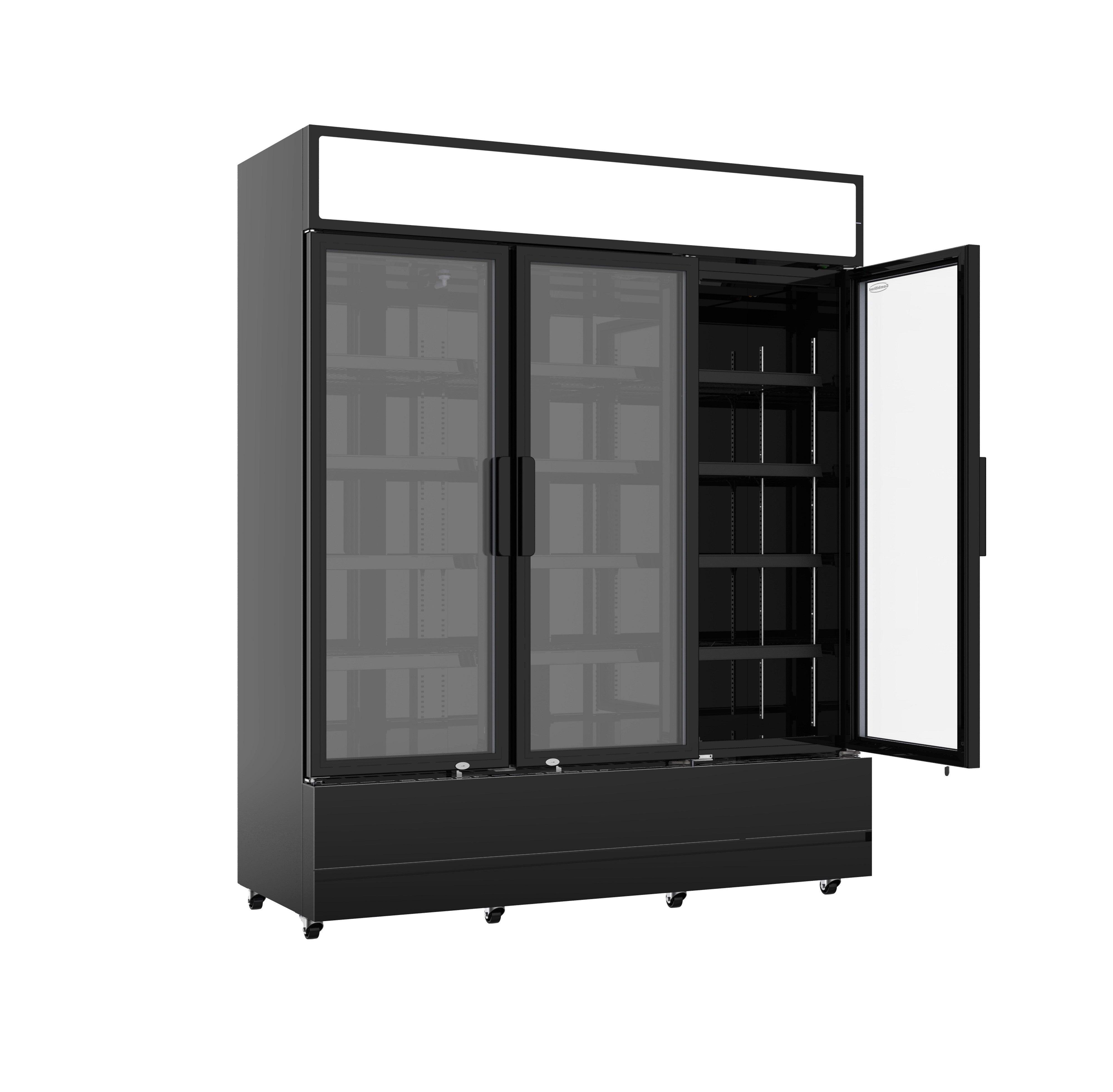 Réfrigérateur 3 Portes Vitrées Noir 1065L avec Éclairage LED et Décongélation Automatique 1600x610x1973 mm 0.555 kW Combisteel - vue 2 - Armoire réfrigérée positive pro CHR - Cuistéo