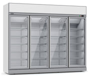 Congélateur 4 portes en verre blanc 2060L 20 grilles LED statique 2508x710x2092 mm 1.57 kW Combisteel - Armoire réfrigérée négative professionnel CHR - matériel cuisine pro - Cuistéo