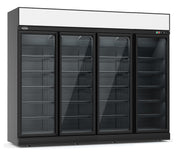Congélateur 4 portes en verre noir capacité 2060L refroidissement statique 20 grilles 2508x710x2092 mm 1.57 kW Combisteel - Armoire réfrigérée négative professionnel CHR - matériel cuisine pro - Cuistéo
