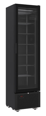Congélateur 1 porte en verre noir 221L statique verrouillable LED R290 -18/-24°C 494x521x1915 mm 0.33 kW Combisteel - Armoire réfrigérée négative professionnel CHR - matériel cuisine pro - Cuistéo