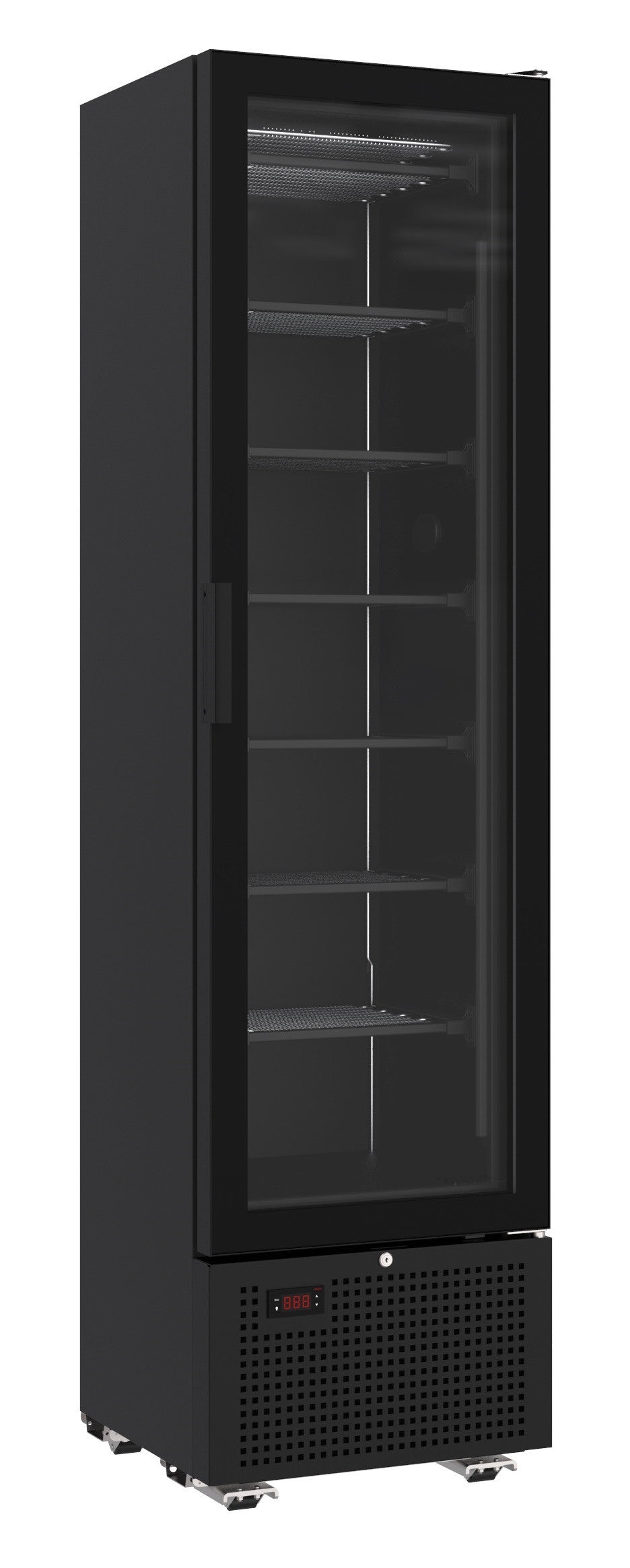 Congélateur 1 porte en verre noir 221L statique verrouillable LED R290 -18/-24°C 494x521x1915 mm 0.33 kW Combisteel - Armoire réfrigérée négative professionnel CHR - matériel cuisine pro - Cuistéo