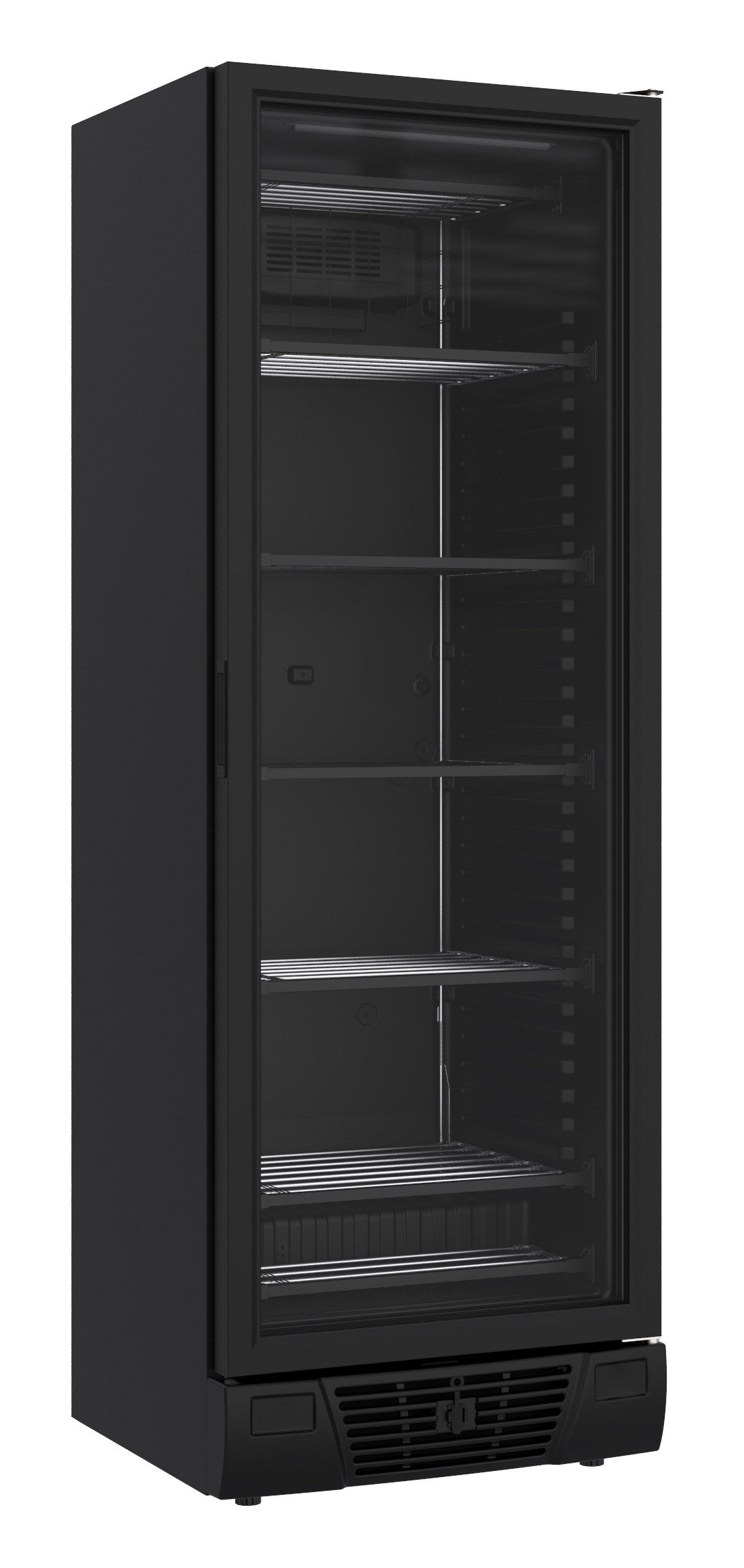 Congélateur 1 porte en verre noir 382L vitrage chauffant 5 grilles LED statique 230V 640x670x1875 mm 0.67 kW Combisteel - Armoire réfrigérée négative professionnel CHR - matériel cuisine pro - Cuistéo