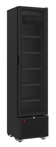 Réfrigérateur 1 porte en verre noir 221L avec éclairage LED et ventilation 450x497x1881 mm 0.21 kW Combisteel - Armoire réfrigérée positive professionnel CHR - matériel cuisine pro - Cuistéo