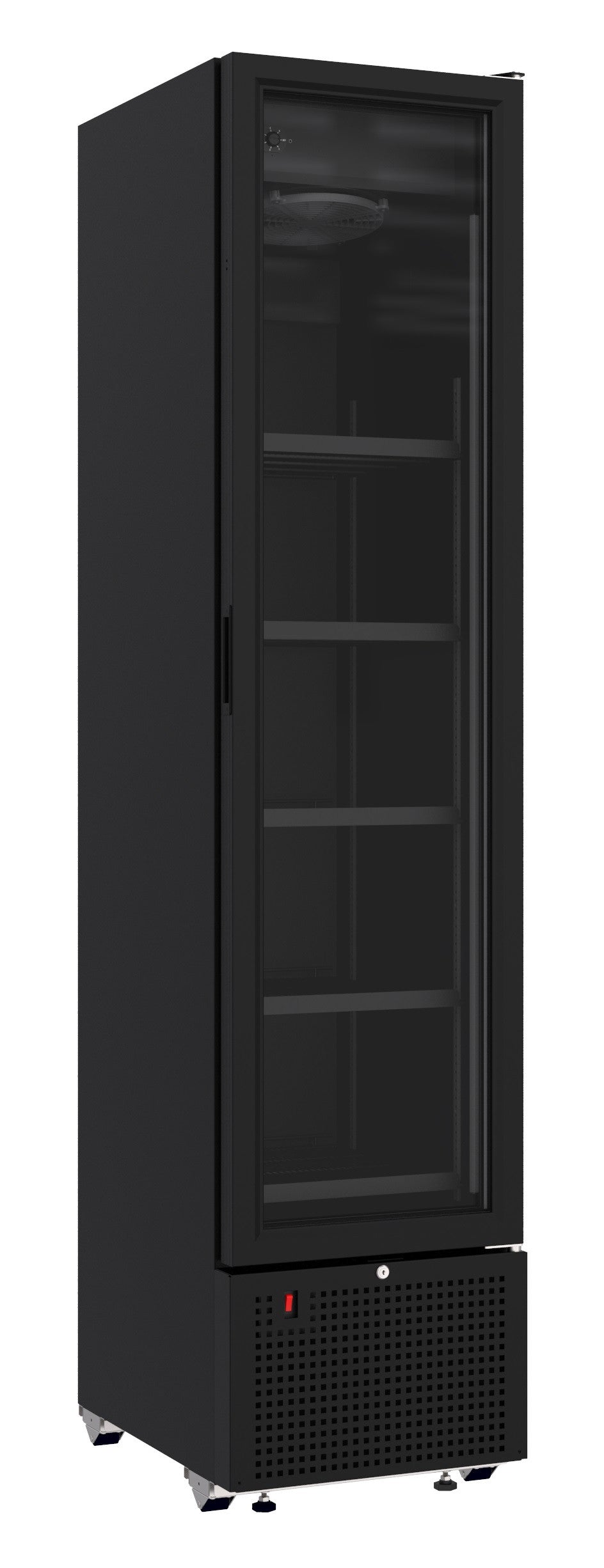 Réfrigérateur 1 porte en verre noir 348L avec éclairage LED - Charnière droite 450x656x2024 mm 0.2 kW Combisteel - Armoire réfrigérée positive professionnel CHR - matériel cuisine pro - Cuistéo
