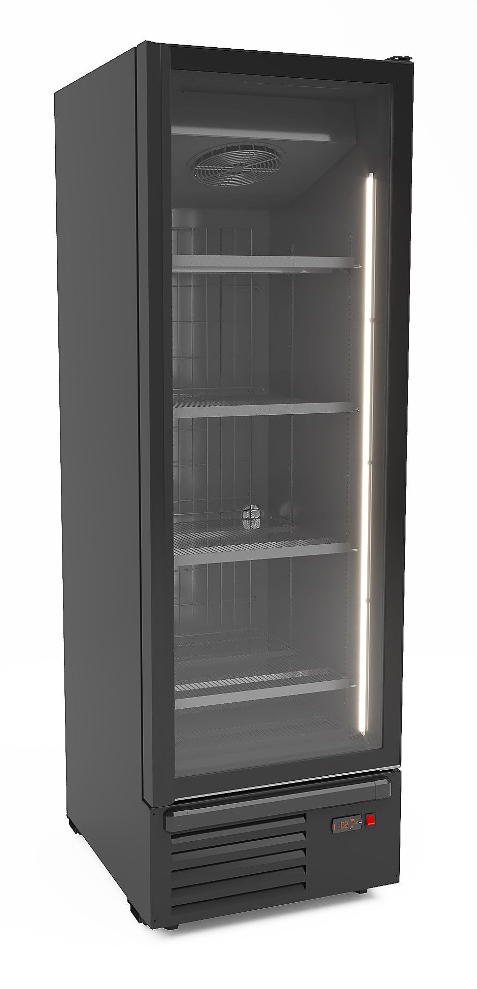 Congélateur 1 porte en verre noir à charnière droite 500L 4 grilles numérique LED 666x852x2082 mm Combisteel - Armoire réfrigérée négative professionnel CHR - matériel cuisine pro - Cuistéo