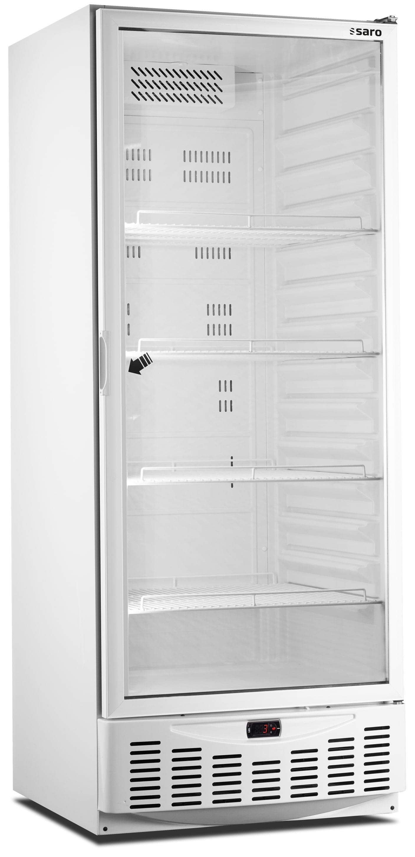 Réfrigérateur vitrine - 525L - Blanc - Professionnel Saro - Frigo professionnel vitré professionnel CHR - matériel cuisine pro - Cuistéo