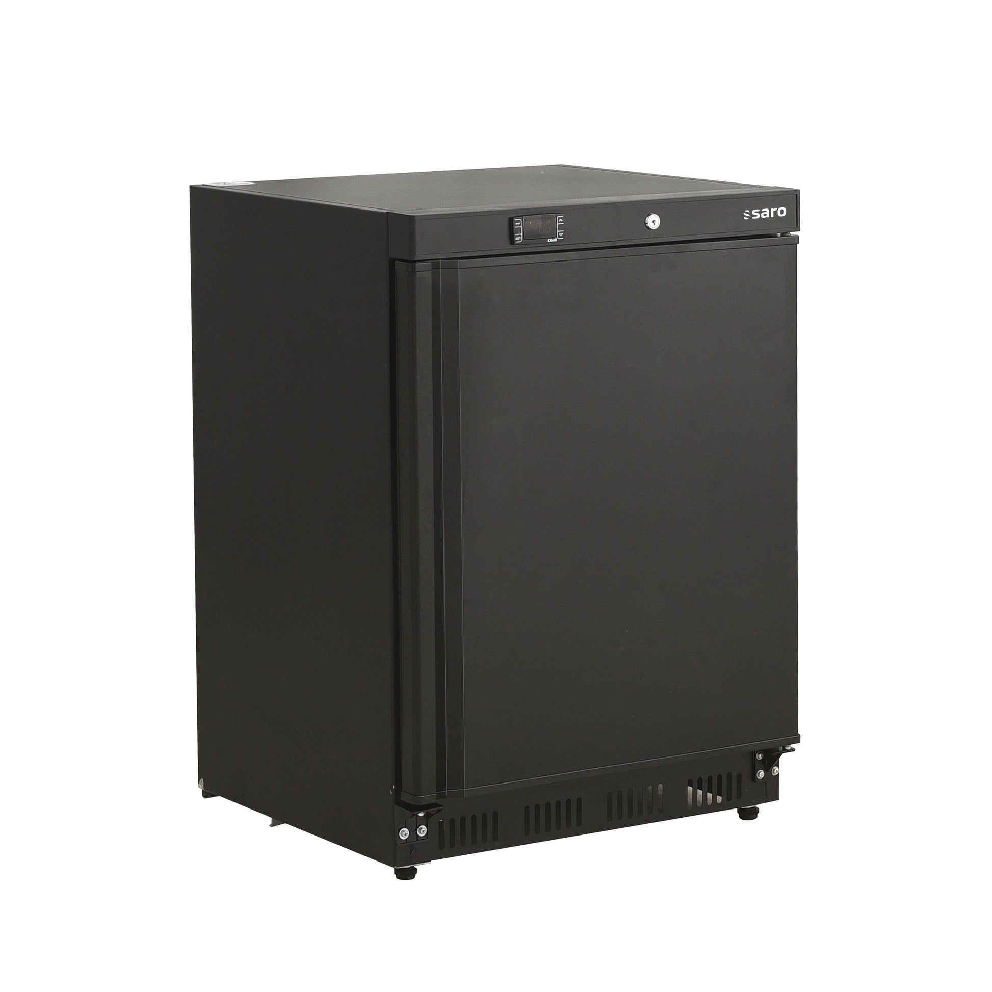 Réfrigérateur noir compact 129L ventilé avec contrôle numérique - Dégivrage auto Saro - Mini armoire réfrigérée professionnel CHR - matériel cuisine pro - Cuistéo
