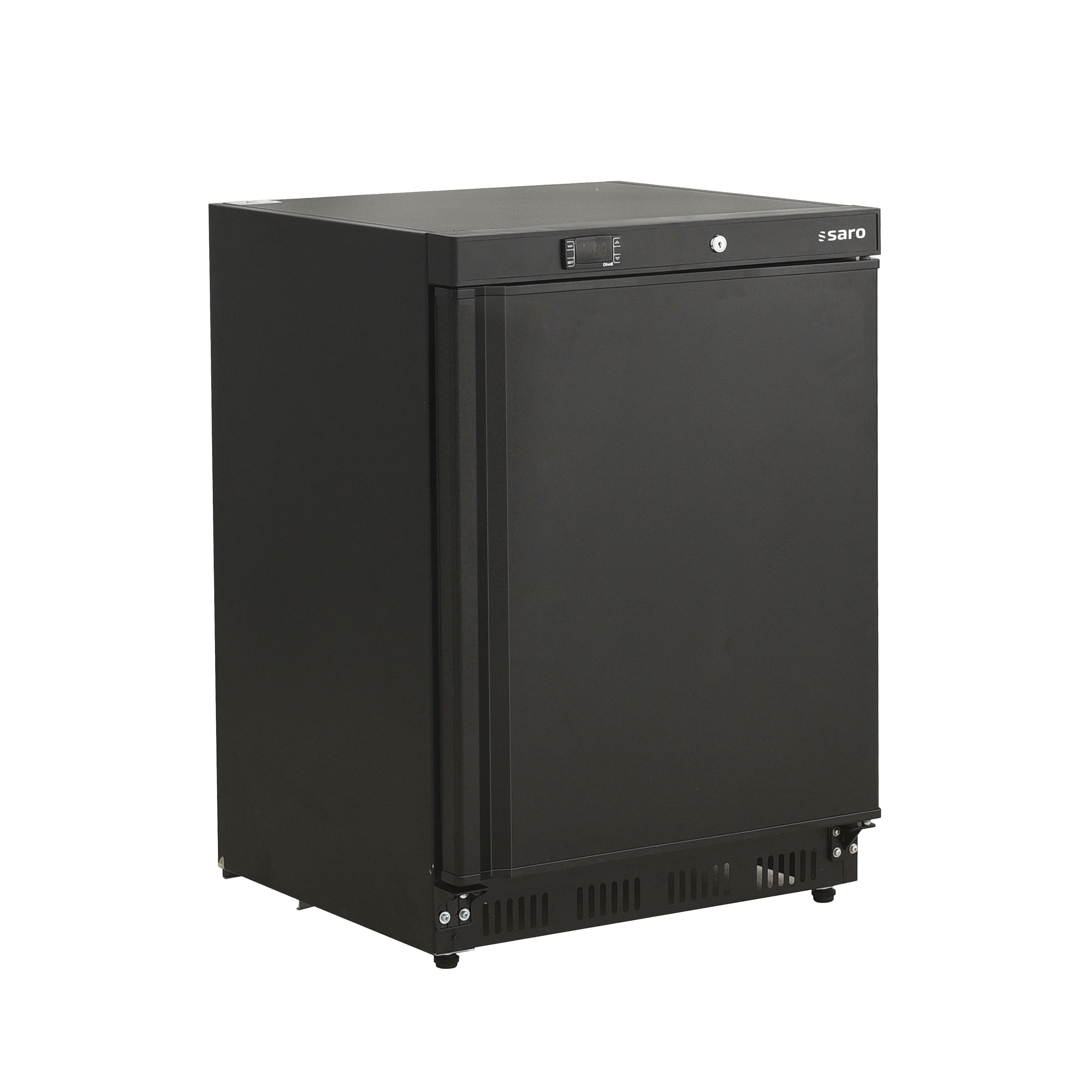 Réfrigérateur noir compact 129L ventilé avec contrôle numérique - Dégivrage auto Saro - Mini armoire réfrigérée professionnel CHR - matériel cuisine pro - Cuistéo