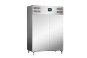 Congélateur Ventilé GN2/1 Inox 1476L - 2 Portes Verrouillables - Contrôle Numérique Saro - Armoire réfrigérée négative professionnel CHR - matériel cuisine pro - Cuistéo