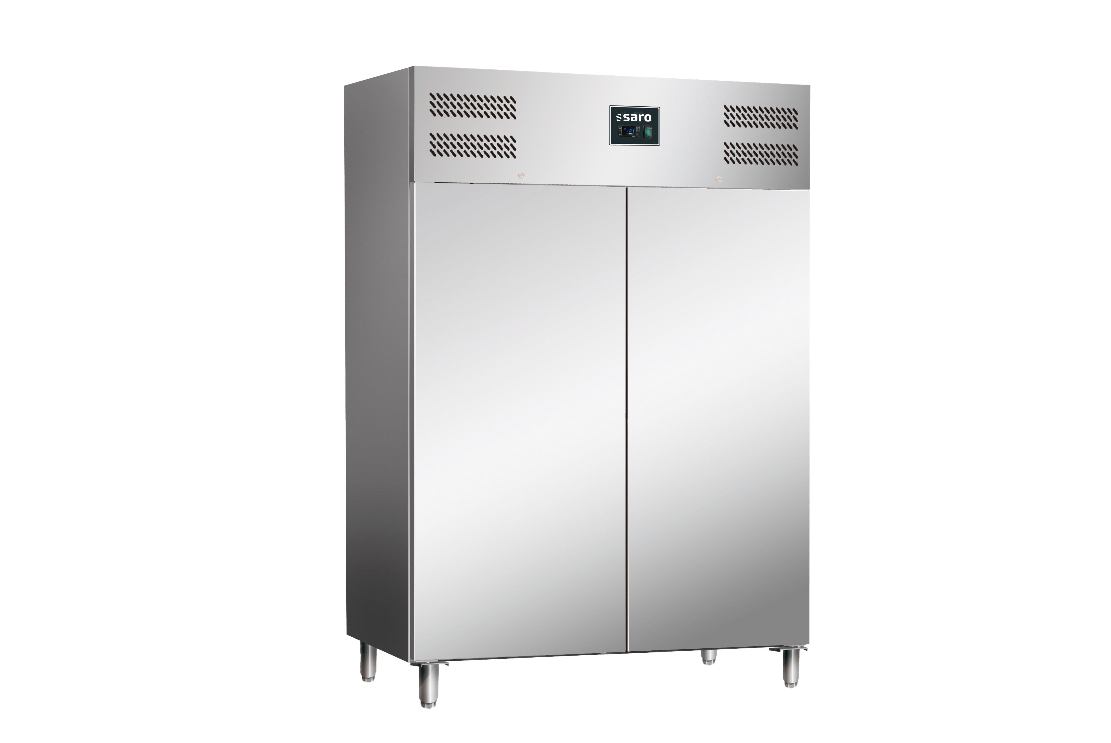 Congélateur Ventilé GN2/1 Inox 1476L - 2 Portes Verrouillables - Contrôle Numérique Saro - Armoire réfrigérée négative professionnel CHR - matériel cuisine pro - Cuistéo