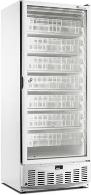 Congélateur vitré 525L -18°C - LED - 6 grilles - Éclairage intérieur - Refroidissement statique Saro - Armoire réfrigérée négative professionnel CHR - matériel cuisine pro - Cuistéo