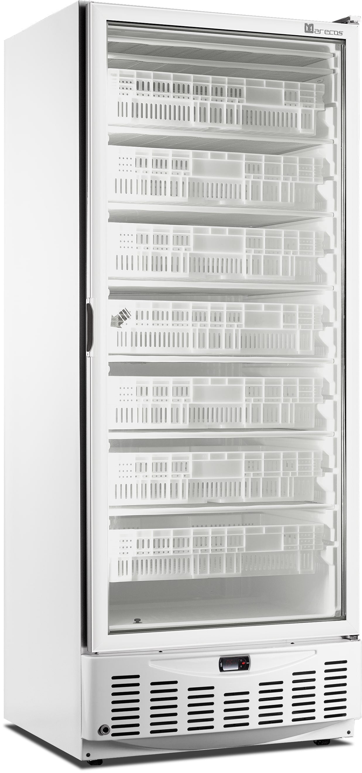 Congélateur vitré 525L -18°C - LED - 6 grilles - Éclairage intérieur - Refroidissement statique Saro - Armoire réfrigérée négative professionnel CHR - matériel cuisine pro - Cuistéo