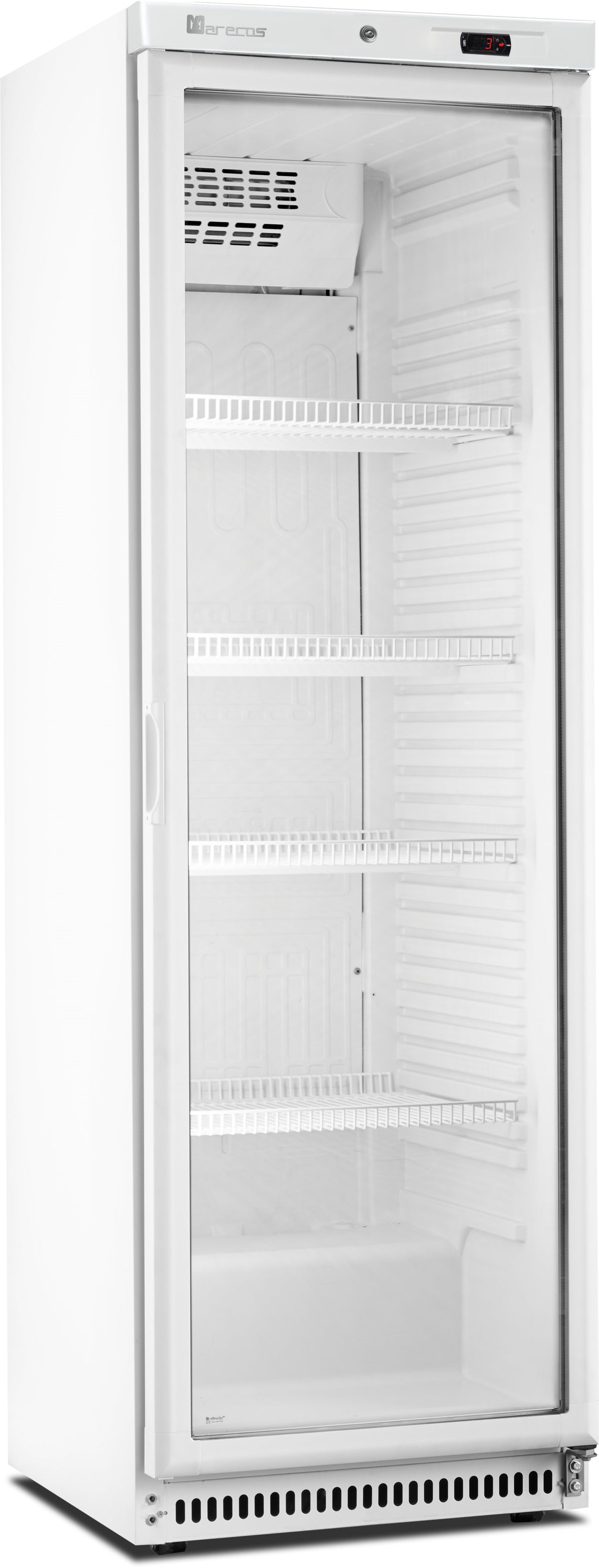 Réfrigérateur vitré 386L Ventilé LED 1-8°C 4 grilles réglables - Classe B 14.4 kW Saro - Armoire réfrigérée positive professionnel CHR - matériel cuisine pro - Cuistéo