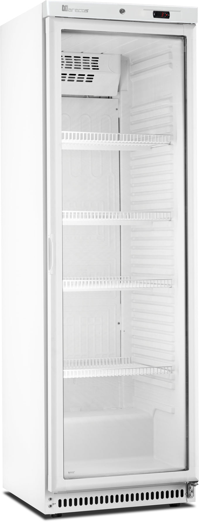 Réfrigérateur vitré 386L Ventilé LED 1-8°C 4 grilles réglables - Classe B 14.4 kW Saro - Armoire réfrigérée positive professionnel CHR - matériel cuisine pro - Cuistéo