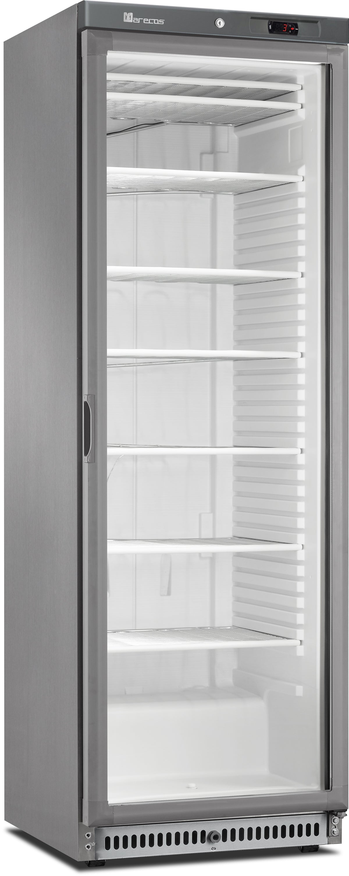 Congélateur vitré Inox 386L - 7 compartiments - Éclairage LED contrôle numérique 50mm isolation 14.4 kW Saro - Armoire réfrigérée négative professionnel CHR - matériel cuisine pro - Cuistéo