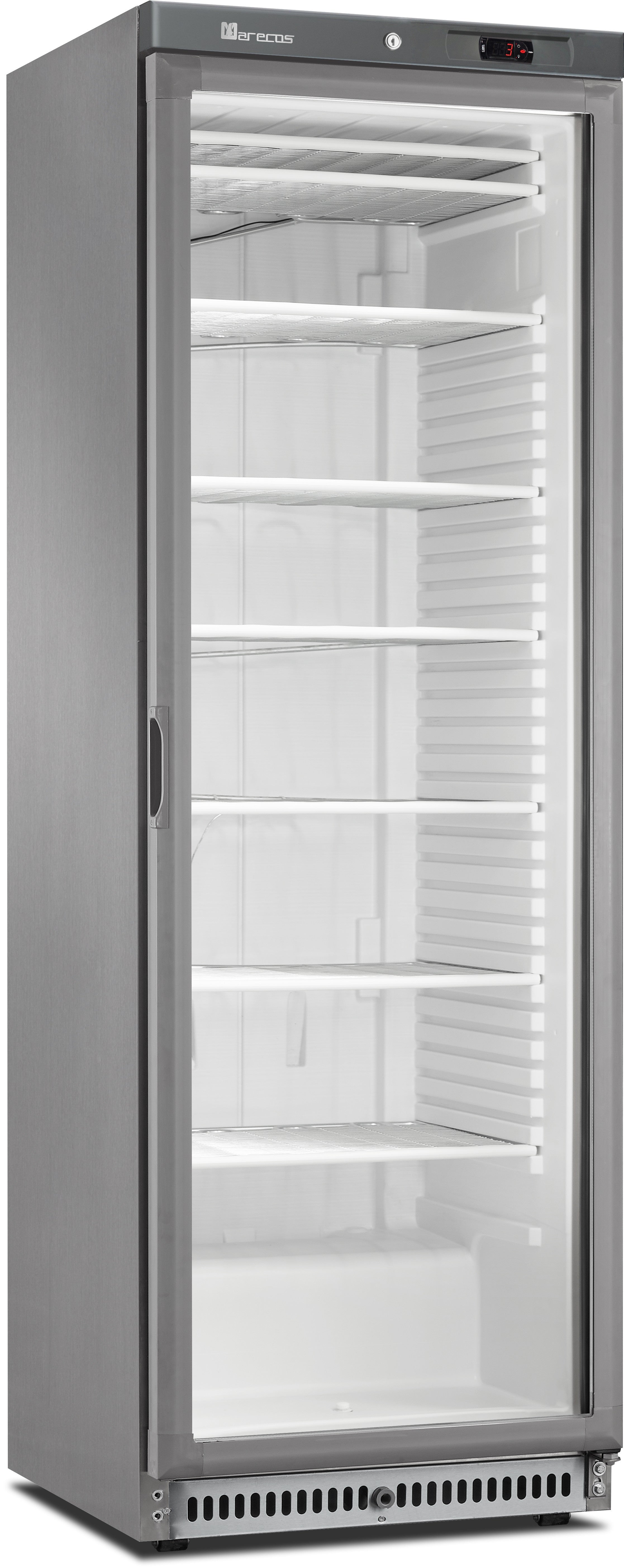 Congélateur vitré Inox 386L - 7 compartiments - Éclairage LED contrôle numérique 50mm isolation 14.4 kW Saro - Armoire réfrigérée négative professionnel CHR - matériel cuisine pro - Cuistéo